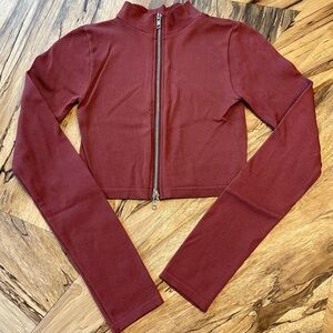 Burnt Orange Crop Top with a Zipper Women’s S/M